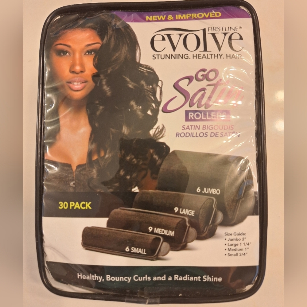 Evolve Satin Covered Hair Rollers 30-pack